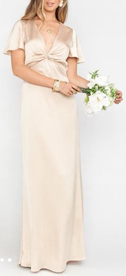 Show Me Your Mumu Rome Twist Bridesmaid Wedding Dress Champagne Luxe NWT$198 XXS