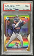 2023 Bowman Chrome Victor Izturis Gold Refractor 1st #/50 Guardians PSA 6