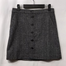 New J.Crew Wool Blend Herringbone A-Line Skirt Wimens 2 Gray Office Career 90s