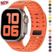 For Apple Watch Series Ultra 3 11 10 9 8 7 iWatch 49mm Silicone Sport Band Strap