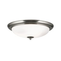Deckenlampe Metall Glas Ø 48 Cm Rund Nickel Matt Weiß E27 3-Flammig Jugendstil