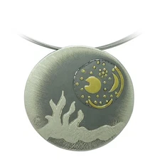 Sky Disc of Nebra Star Jewelry Silver Pendant 40mm Landscape