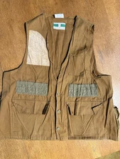 Vintage Game Winner Sportswear Hunting Shooting Vest Brown Canvas Shell Pouch L