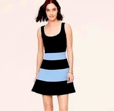Ann Taylor LOFT Size 4 Color Block A Line Flare Dress Career Cocktail .