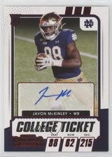 2021 Contenders Draft Picks College Game Ticket Red Javon McKinley Auto 1c47
