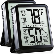 2-Pack Room Thermometer, Digital Small Hygrometer Indoor Thermometer Humidity...