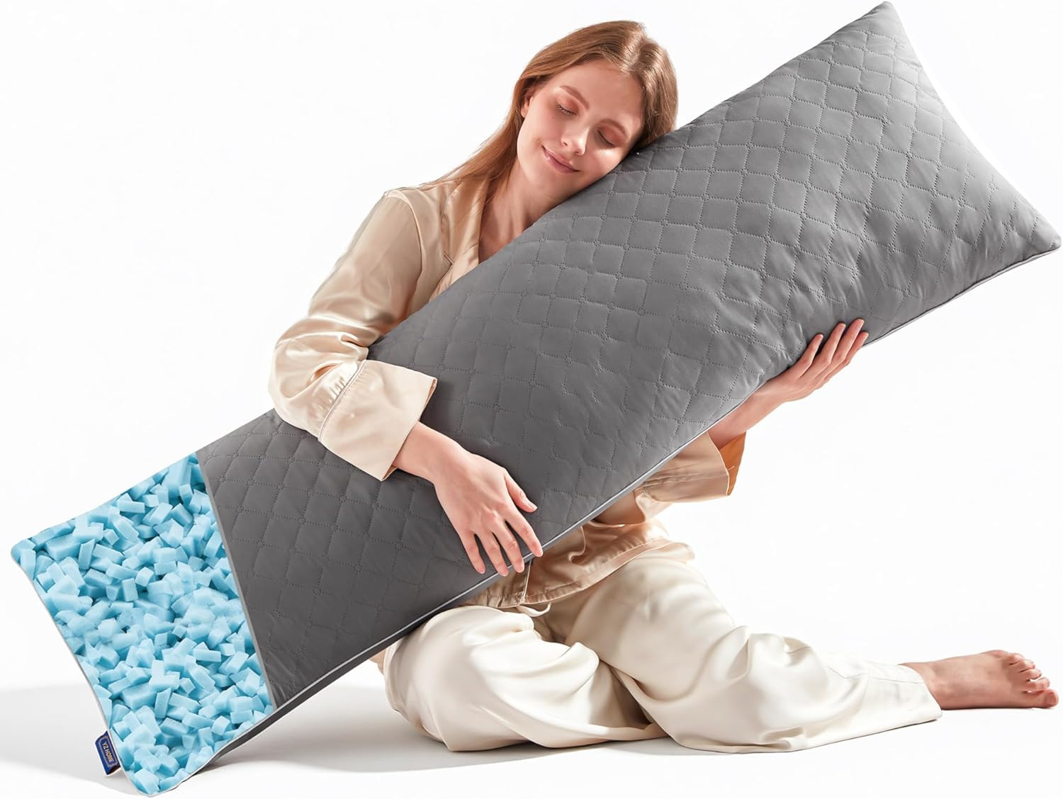 Memory Foam Body Pillow for Side Sleepers Full-Length 20x54 