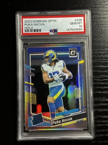 2023 Panini Donruss Optic Puka Nacua Rated Rookie Holo Prizm #238 Rams PSA 10
