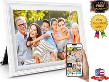 Smart White Digital Picture Frame WiFi Send Photos from Your Phone 16GB Stora...