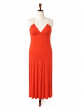 Forever 21 Orange Maxi Dress with Crochet Back Detail, Size Large
