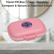 Travel Pill Box / Case Organizer BPAFree LeakProof Hard Case with Locking Latch
