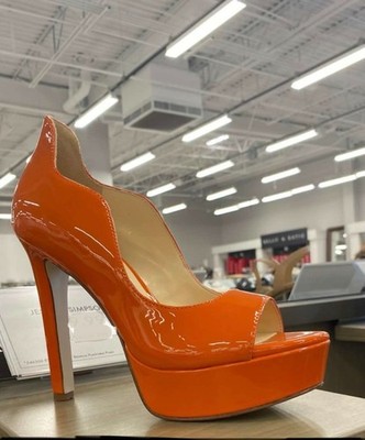 jessica simpson orange pumps classic heel