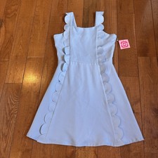 NWT Girls Rare Editions Sundress Light Blue Scalloped Detail sz 14