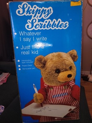 SKIPPY SCRIBBLES TEDDY BEAR WONDERRAMA ANIMATED DRAWING TOY 1990 With Cassette 