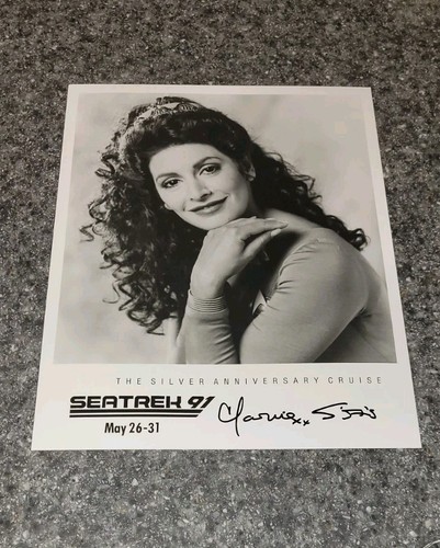 MARINA SIRTIS Signed 8x10 SeaTrek 91 Silver Anniversary Photo Star Trek TNG