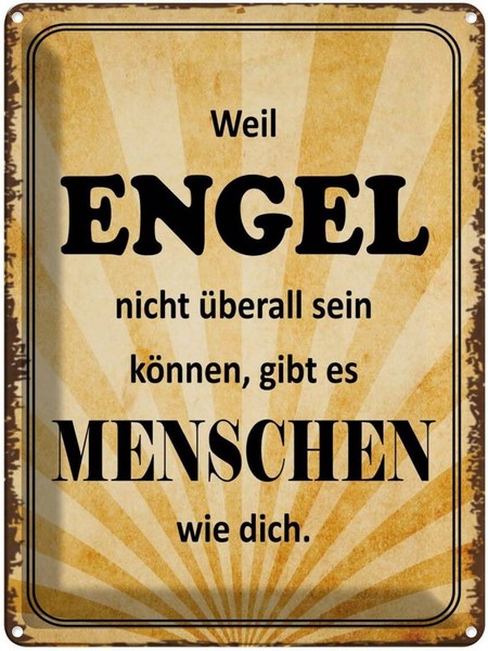 Blechschild 40X30 Cm Weil Engel Nicht üBerall Sein Spruch Zitat Deko Geschenk Me-image