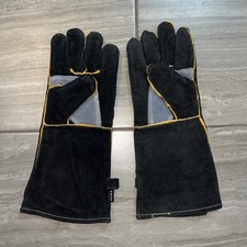 Fetzy - Leather Welding Gloves, Heat/Fire Resistant, BBQ, Fireplace,Gardening