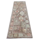2'7"x7'8" Brown Afghan Angora Oushak Hand Knotted Wool Runner Oriental Rug 21527