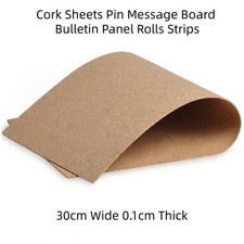 Cork Sheets Pin Message Board Bulletin Panel Rolls Strips 30cm Wide 0.1cm Thick