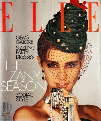  ELLE US December 1990 ROBERTA CHIRKO Cindy Crawford VOGUE 35th BIRTHDAY GIFT