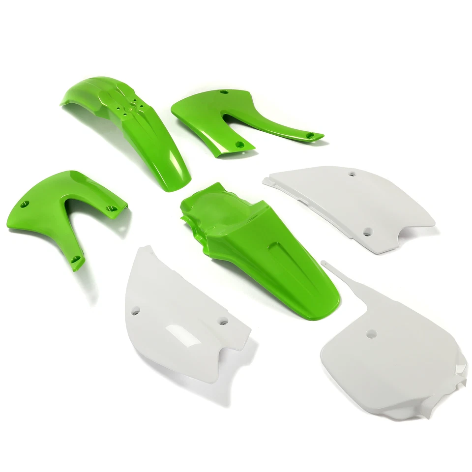 Nuevo kit de carrocería de plástico rediseñado verde/blanco para Kawasaki KX85/KX100 2001-2013 Foto 2 de 4