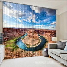 3D Sky valley 3 Blockout Photo Curtain Printing Curtains Drapes Fabric Window AU