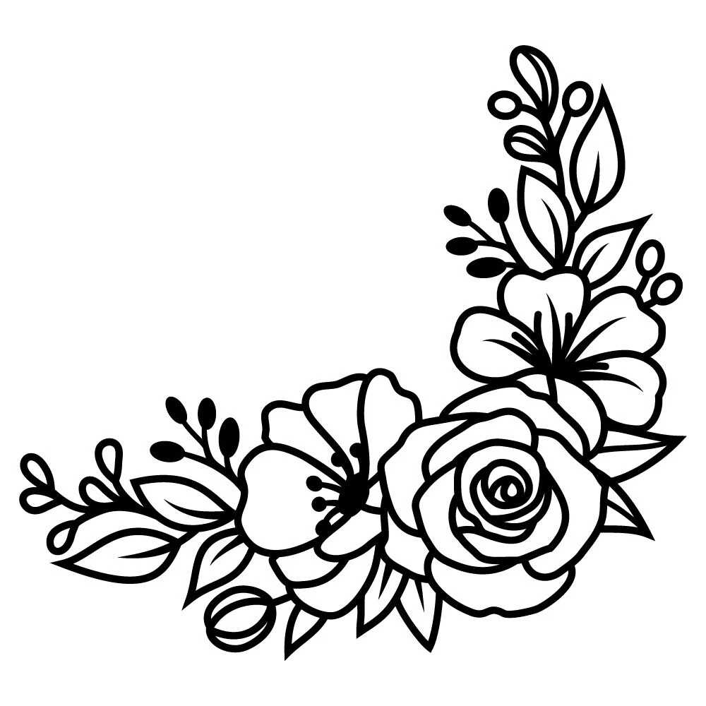 Corner Flower Border Design Drawing Easy Download Clk vrogue.co