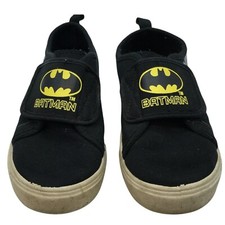 Batman Sneakers Canvas Casual Shoe Boys Size 11 Hook Loop Closure