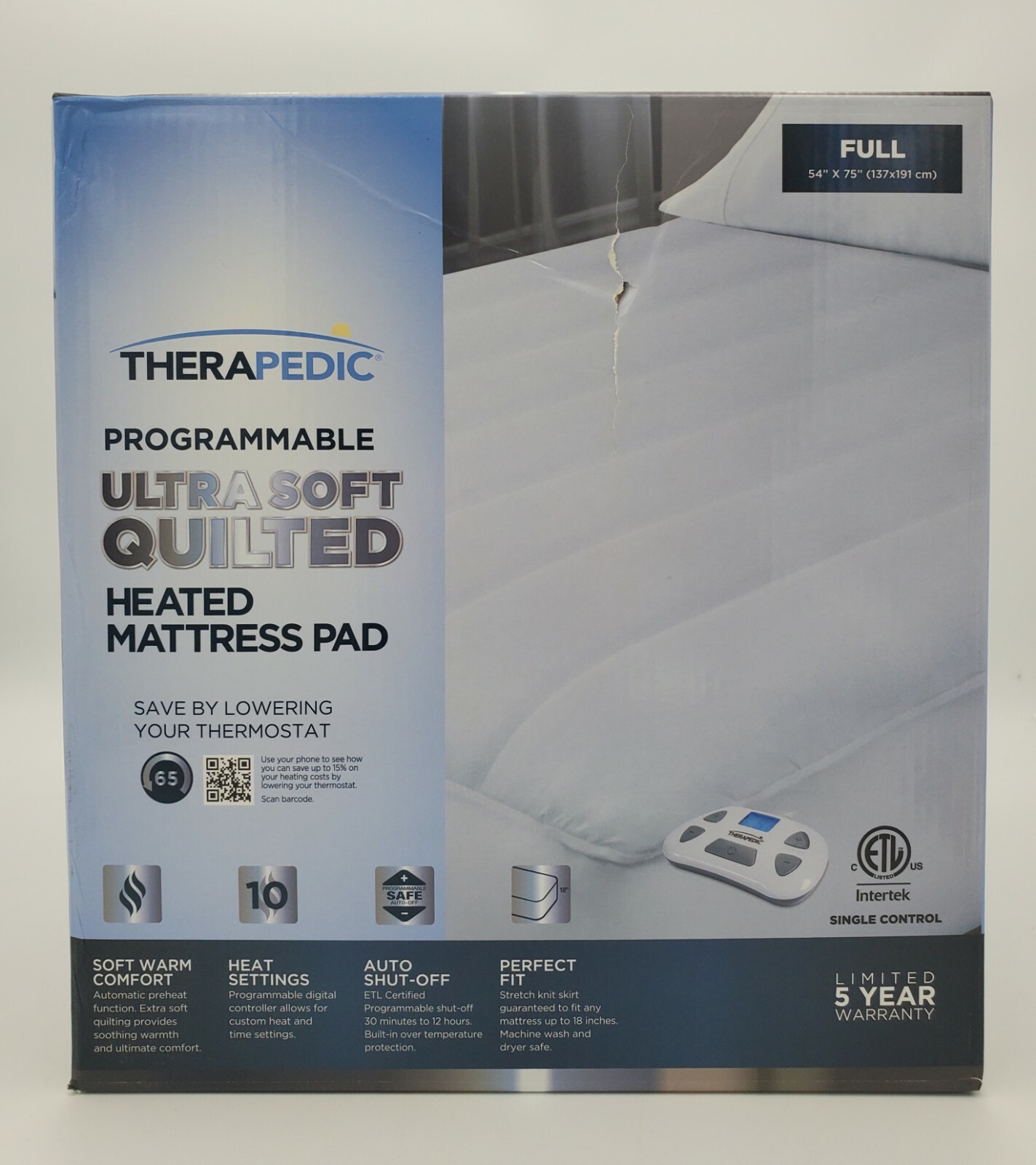 Therapedic Programmable Full Size Warming Heated Heating Mattress Pad New |  eBay