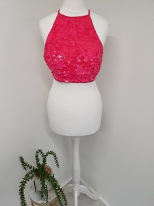 bright pink sequin top