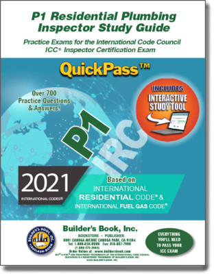 P1 Residential Plumbing Inspector QuickPass Study Guide Based On 2021 IRC