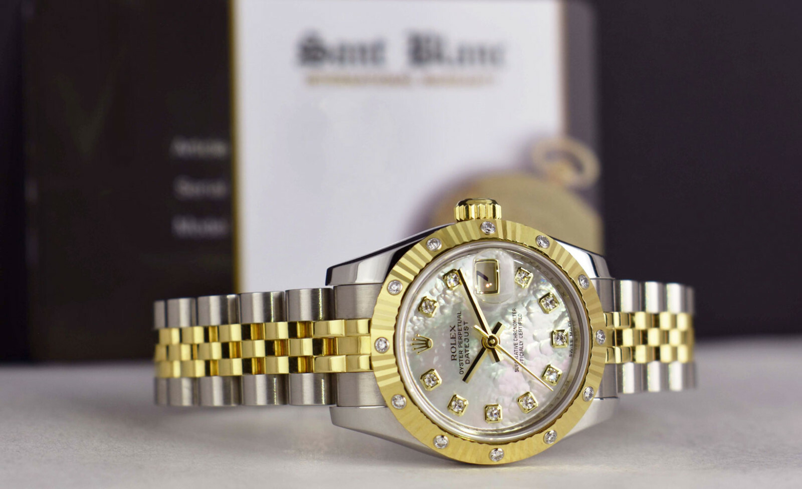 ROLEX - LADIES 18kt Gold & SS Datejust 26 MOP Diamond Bezel 179313 - SANT BLANC image 5