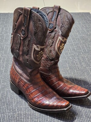 Platino Texas Country Exotic Boot Alligator Brandy Special Rare 21 Anniversary 9