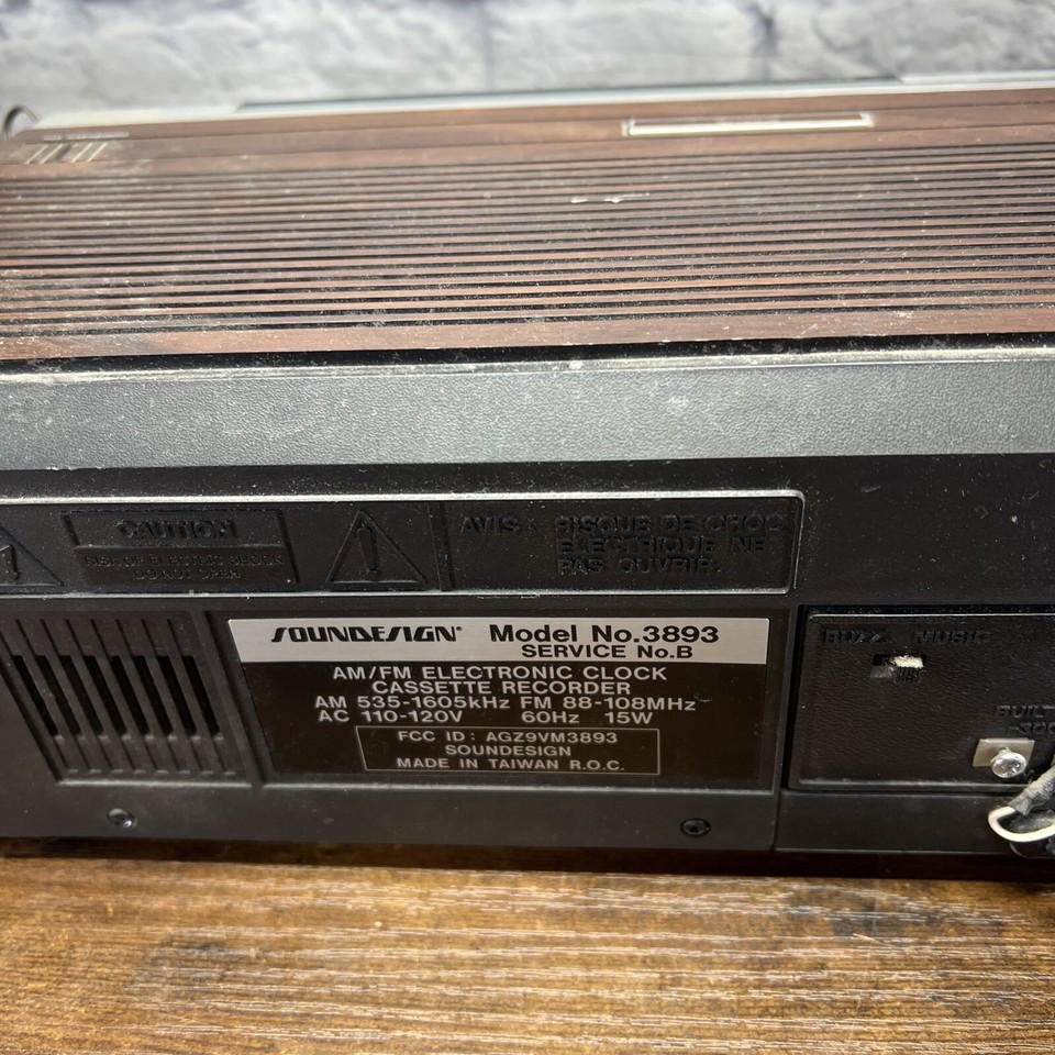Vintage Rare Soundesign AM/FM Stereo System Cassette Model 3893 ...