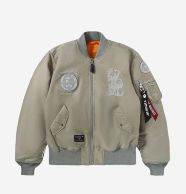 BAPE x Alpha Industries MA-1 Jacket Olive Drab | eBay