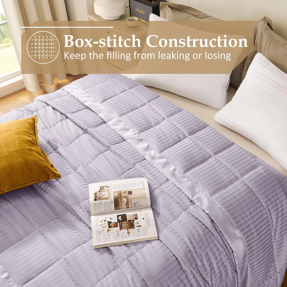 King Size Blanket with Satin Trim, Lightweight down Alternative King Blanket for - Image 4 of 4