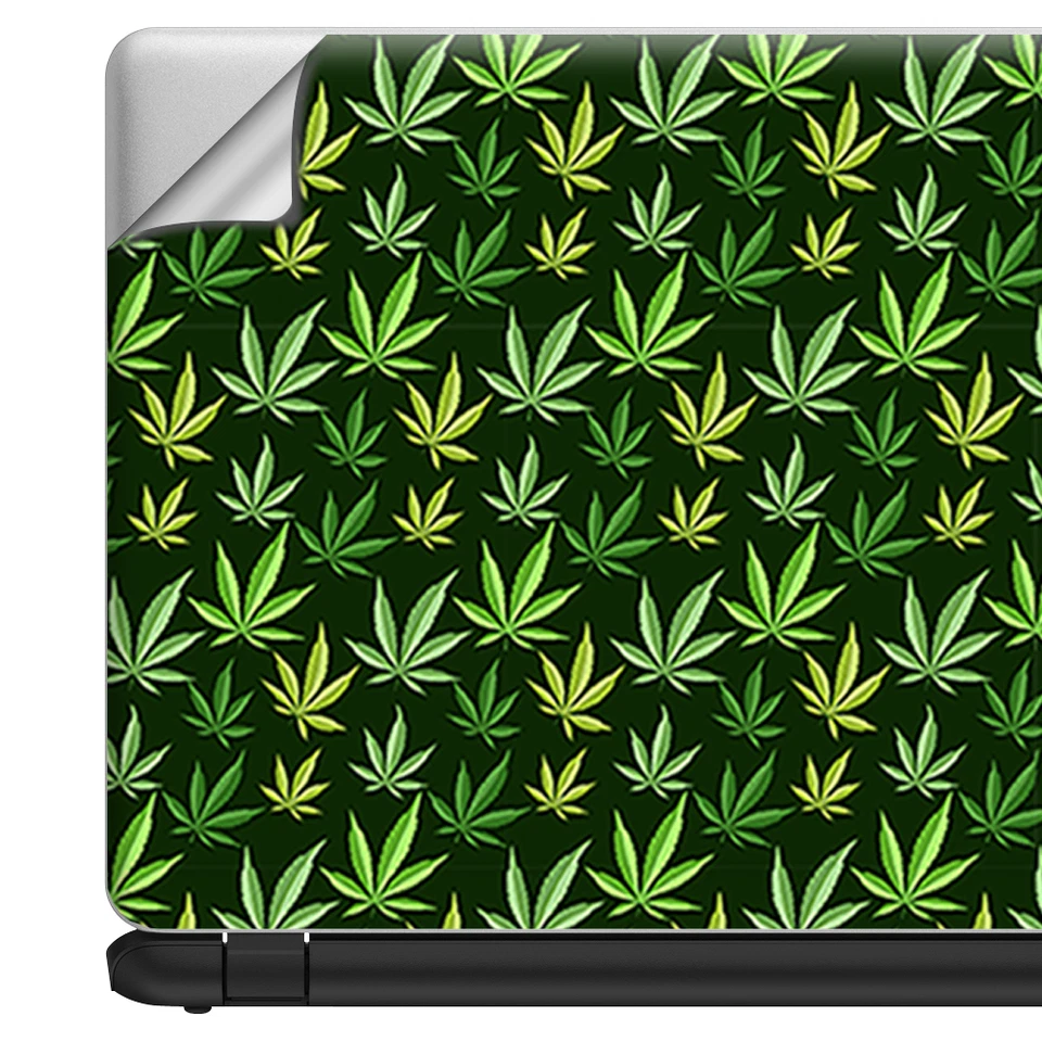 Envoltura de revestimiento universal para computadora portátil de 13 pulgadas - hojas de maceta pequeña fumeta verde Foto 3 de 4