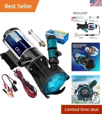 Portable 12V Macerator Pump with Quick-Release Garden Hose for Waste Disposal