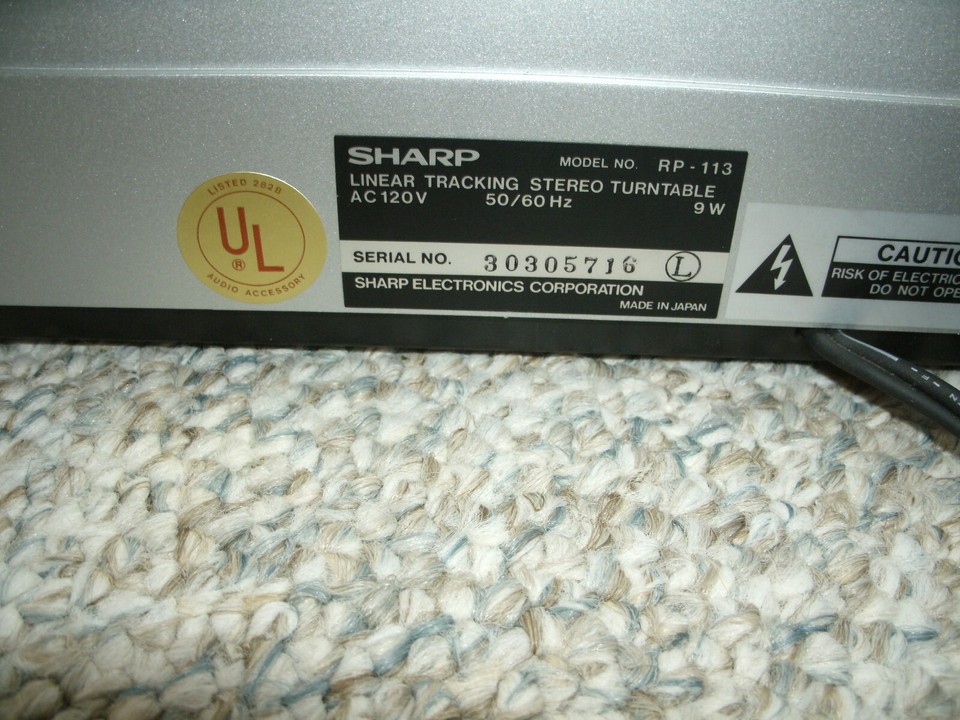 Sharp RP-113 Linear Tracking Turntable - Works Well | eBay