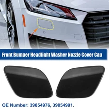 1pair Front Left Right Headlight Washer Nozzle Cover Cap for Volvo XC60 Black