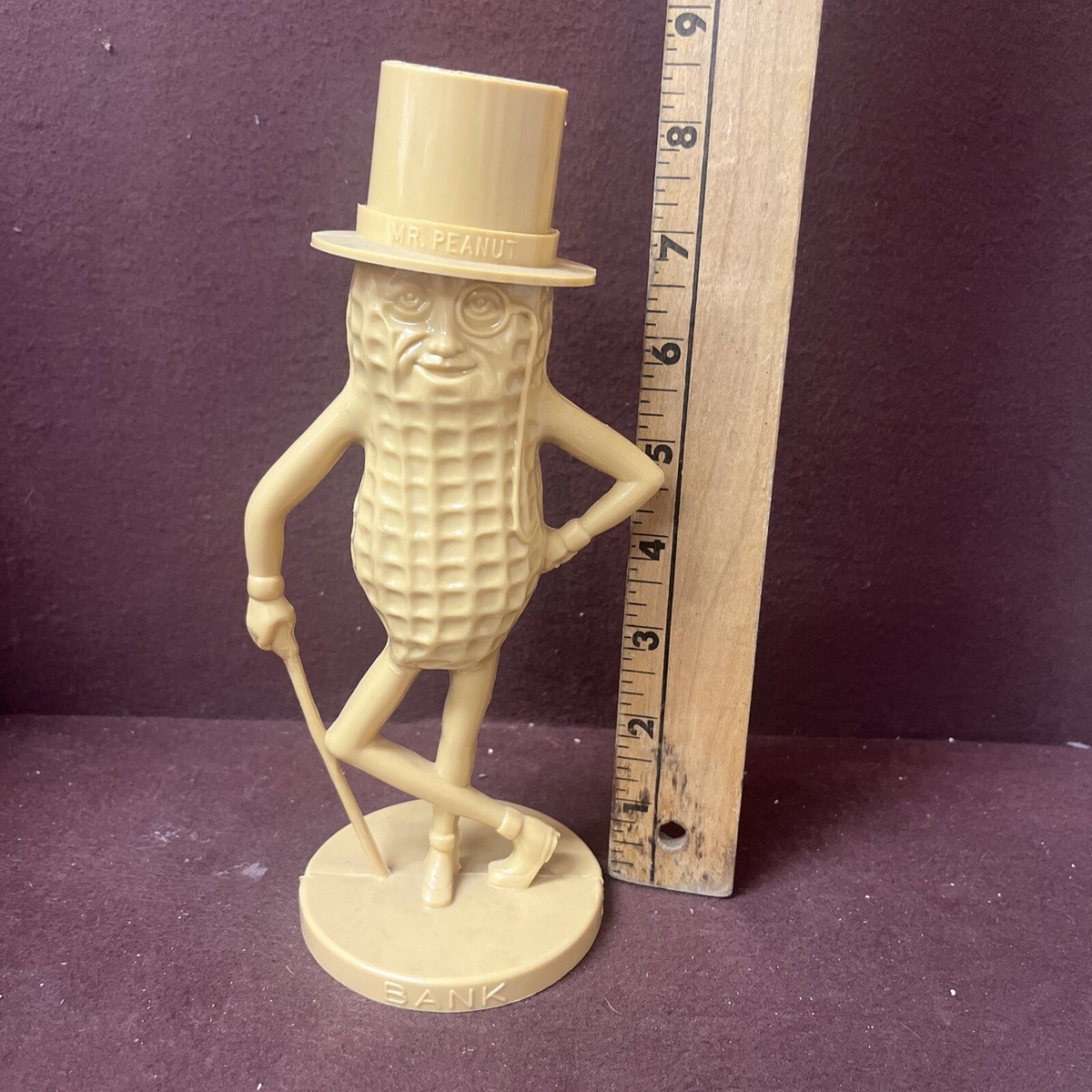 Planters Vintage MR PEANUT BANK Tan Plastic Figure 8 1/2