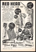 1940 Red Head Brand Chicago Bone-Dry Hunting & Mackinaw Shirts Vintage Print Ad