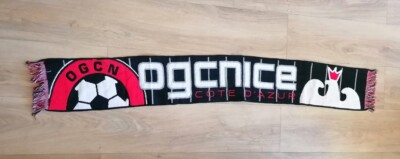 echarpe scarf football ancienne OGC NICE NISSART UN EQUIPE QUE JUEGA