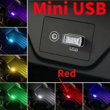 Red Mini USB LED Car Accessories Interior Light Neon Atmosphere Lamp Bulb US
