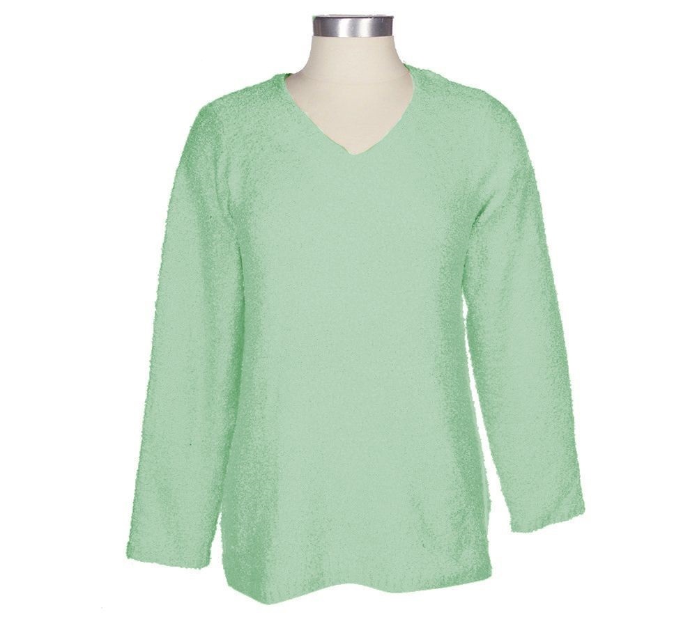 Denim Boucle Knit SUPER SOFT V Neck Sweater CHOICE SZ S XS QVC $40  NEW