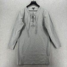 J.CREW Mercantile Dress Womens Size Medium Gray Long Sleeve Henley Shift Jersey