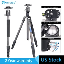 66 inch Carbon Fiber Camera Tripod Portable Travel Tripod Monopod with Ball Head
