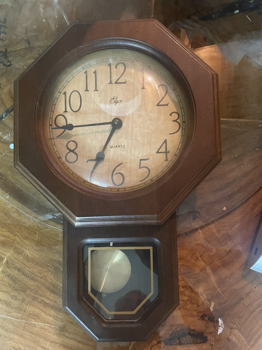 風景画 サイン入り L. Meslay エッチング刻印 Westminster Vintage Elgin Westminster Chime Art Deco Wall Clock | eBay