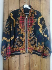 Vintage Giacca Printed Zipped Jacket Festival Vibe 1970s Original Size Uk Large