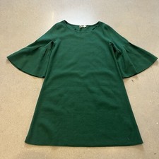 Moth Anthropologie Mini Dress Small Green Sweater Knit Bell Sleeve Pullover